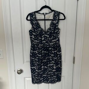 Shoshanna Navy and White Lace Mini Dress